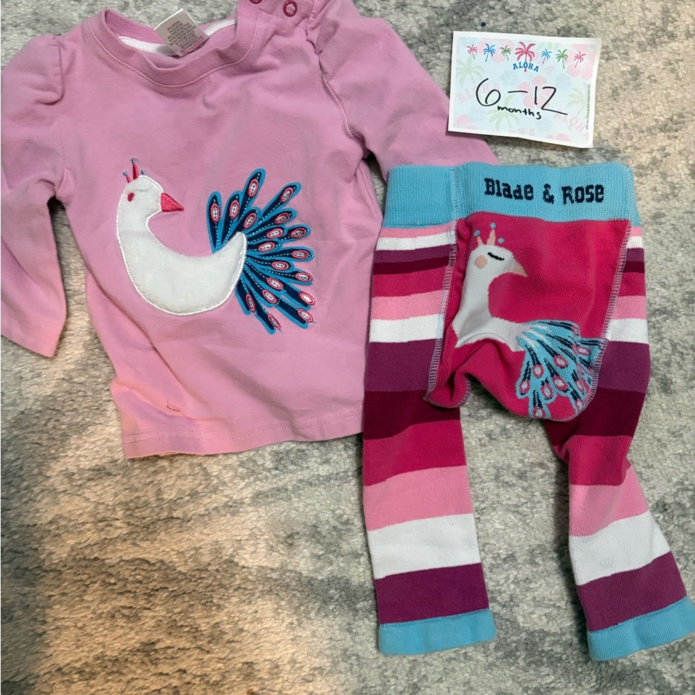 Blade and Rose baby girls peacock outfit 6-12 months